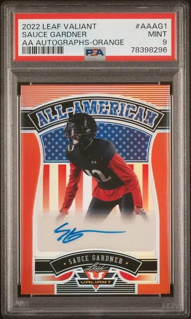 2022 Leaf Sauce Gardner Valiant All-American Autographs Orange #Aaag1 card image