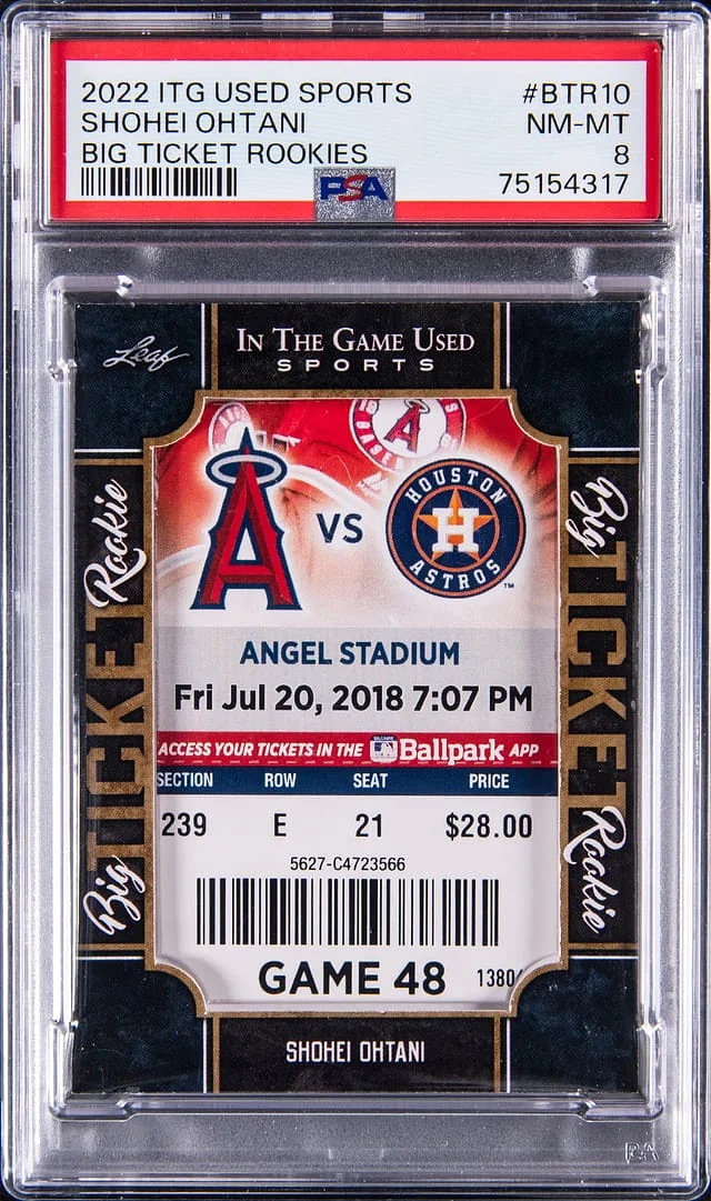2022 Leaf Shohei Ohtani - Featuring MLB Ticket Relic from Ohtani's Season In The Game Used Sports Big Ticket Rookies #BTR10 card image
