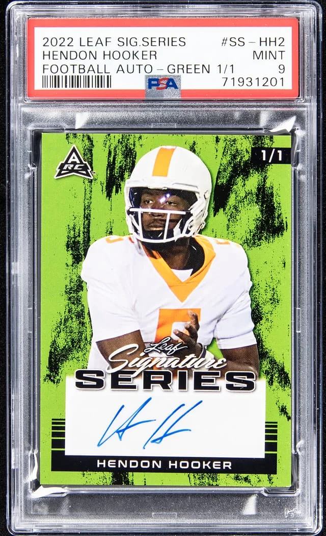 2022 Leaf Signature Series Hendon Hooker Football Autographs Green #SS-HH2 card image