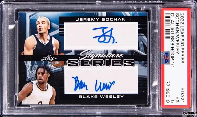2022 Leaf Signature Series Jeremy Sochan/Blake Wesley Dual Autograph Black #DA21 card image
