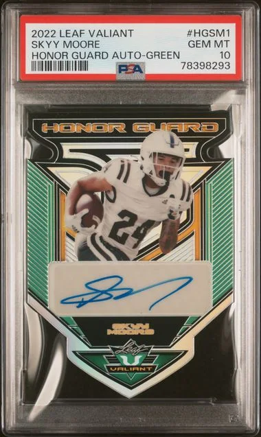 2022 Leaf Skyy Moore Valiant Honor Guard Autographs Green #Hgsm1 card image