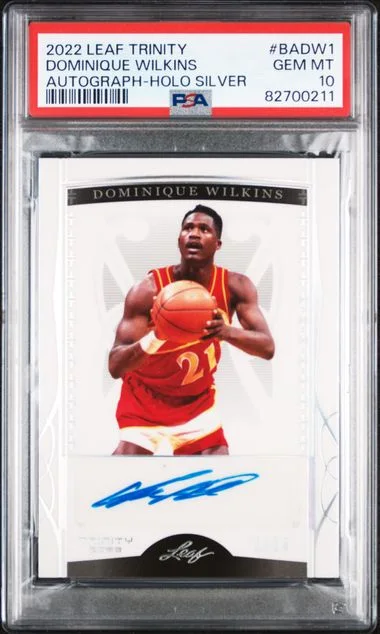 2022 Leaf Trinity Dominique Wilkins Autographs Holo Silver #BA-DW1 card image