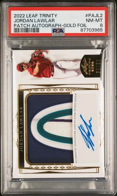 2022 Leaf Trinity Jordan Lawlar Patch Autograph Gold Foil #PAJL2 card image