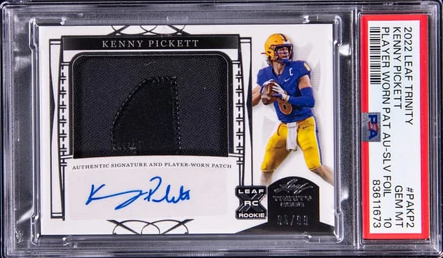 2022 Leaf Trinity Kenny Pickett Player Worn Patch Autograph Silver Foil #PA-KP2 card image