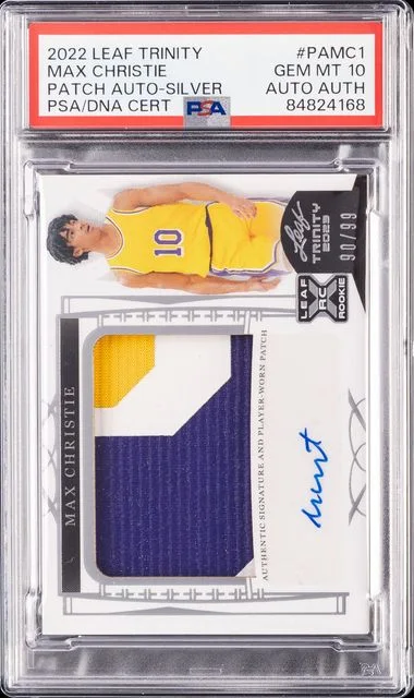 2022 Leaf Trinity Max Christie Patch Autograph Silver #PA-MC1 card image