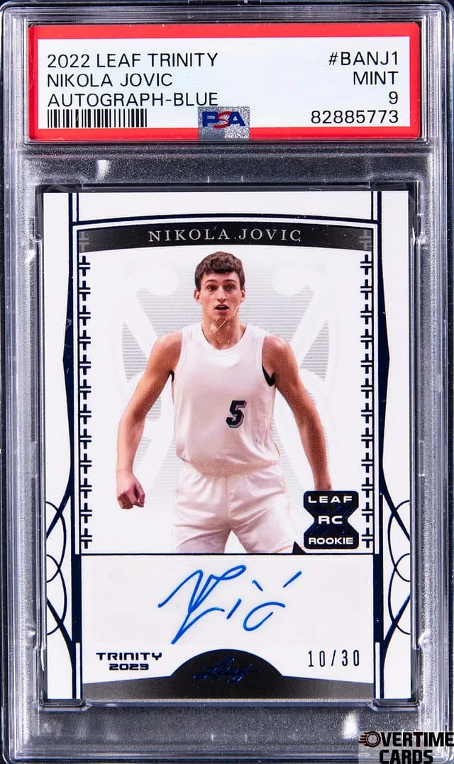 2022 Leaf Trinity Nikola Jovic Autograph Blue #BANJ1 card image