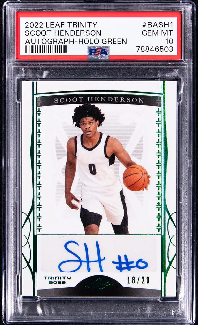 2022 Leaf Trinity Scoot Henderson Autograph-Holo Green #BASH1 card image