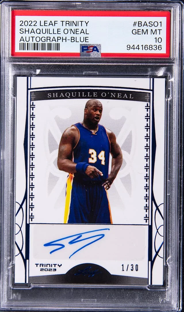 2022 Leaf Trinity Shaquille O'Neal Autograph Blue #BA-SO1 card image