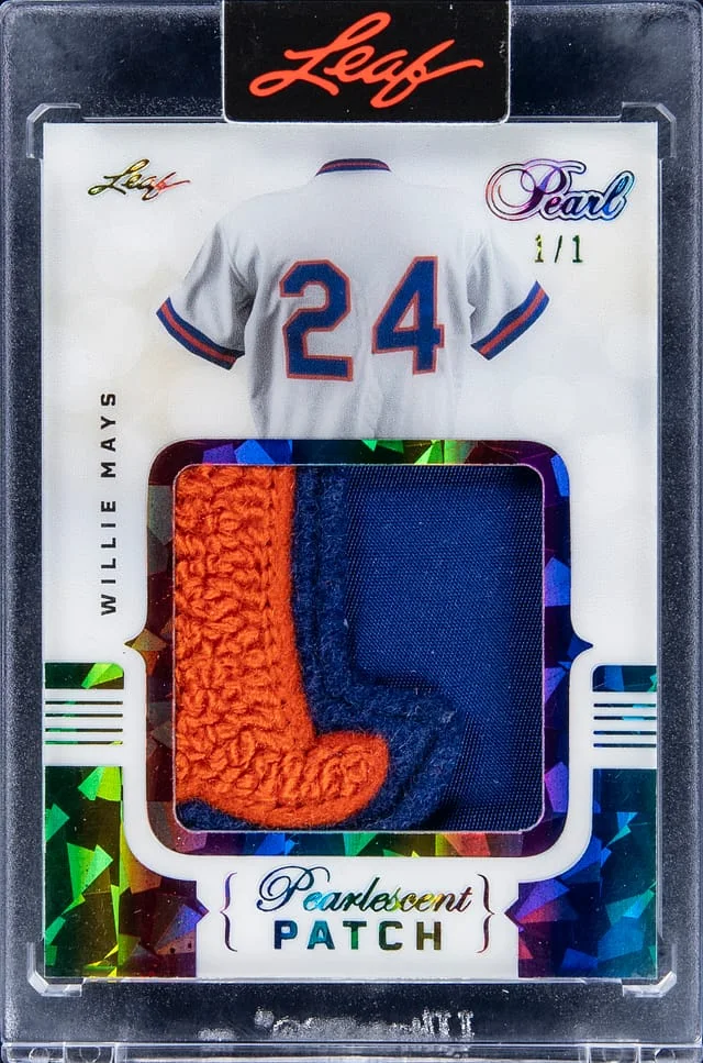 2022 Leaf Willie Mays Pearl Pearlescent Patch #PP-27 card image
