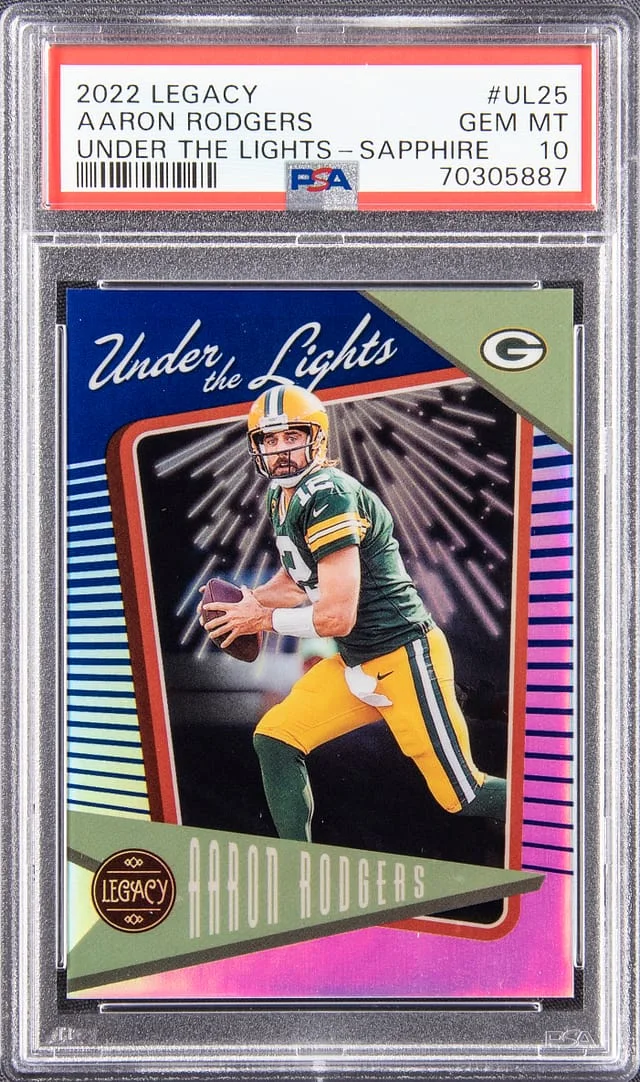 2022 Legacy Under The Lights - Sapphire Aaron Rodgers #UL25 card image