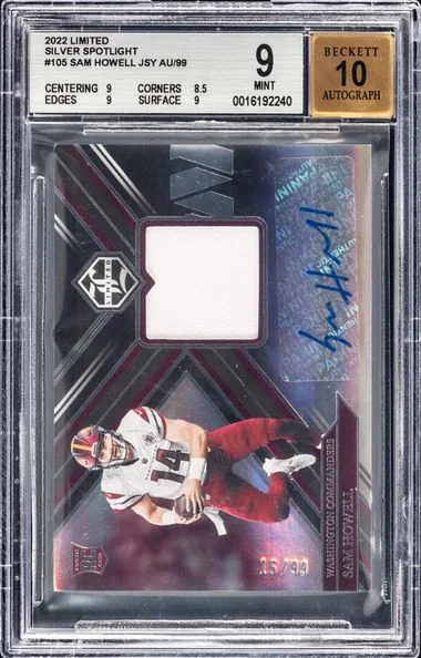2022 Limited Silver Spotlight Jersey/Autograph Sam Howell #105 card image