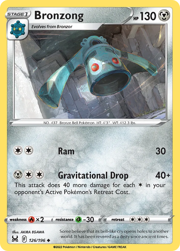 2022 Lost Origin Bronzong Uncommon #126/196 Uncommon card image