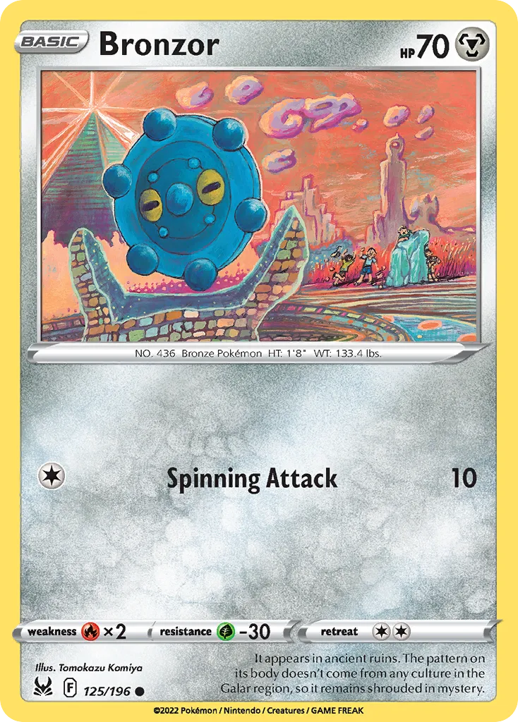 2022 Lost Origin Bronzor Common #125/196 Common card image