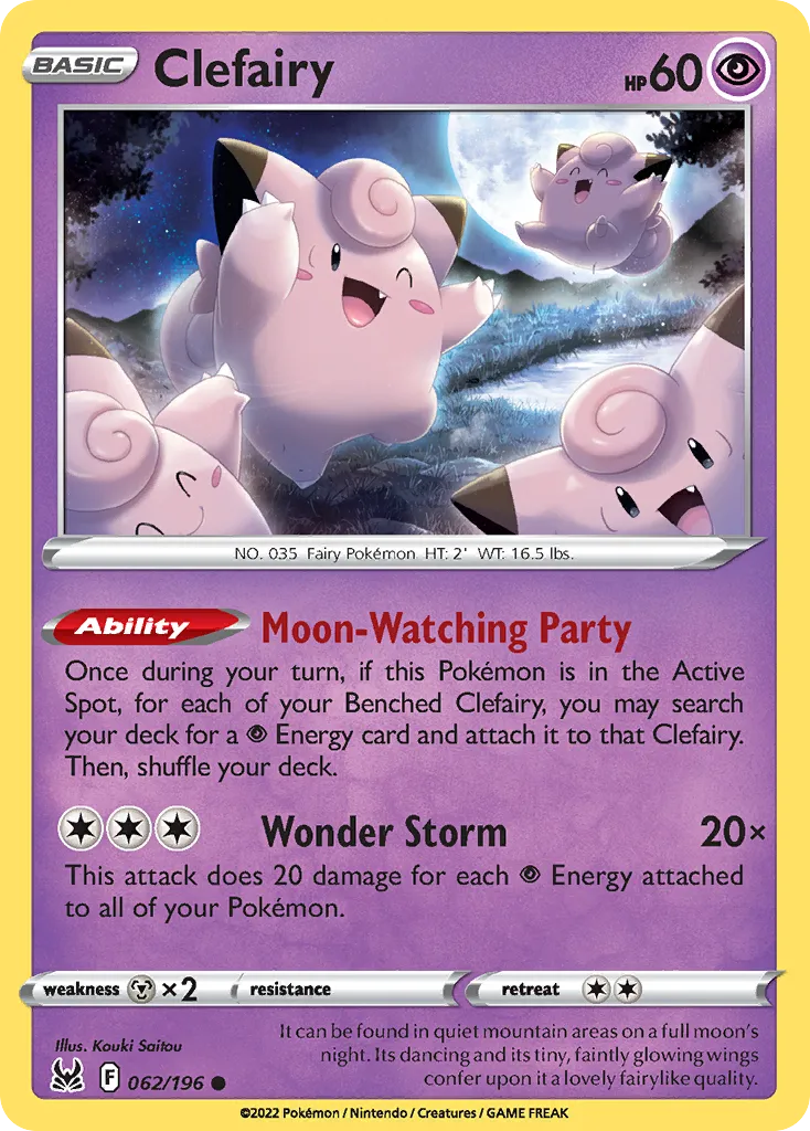 2022 Lost Origin Clefairy Common #062/196 Common card image
