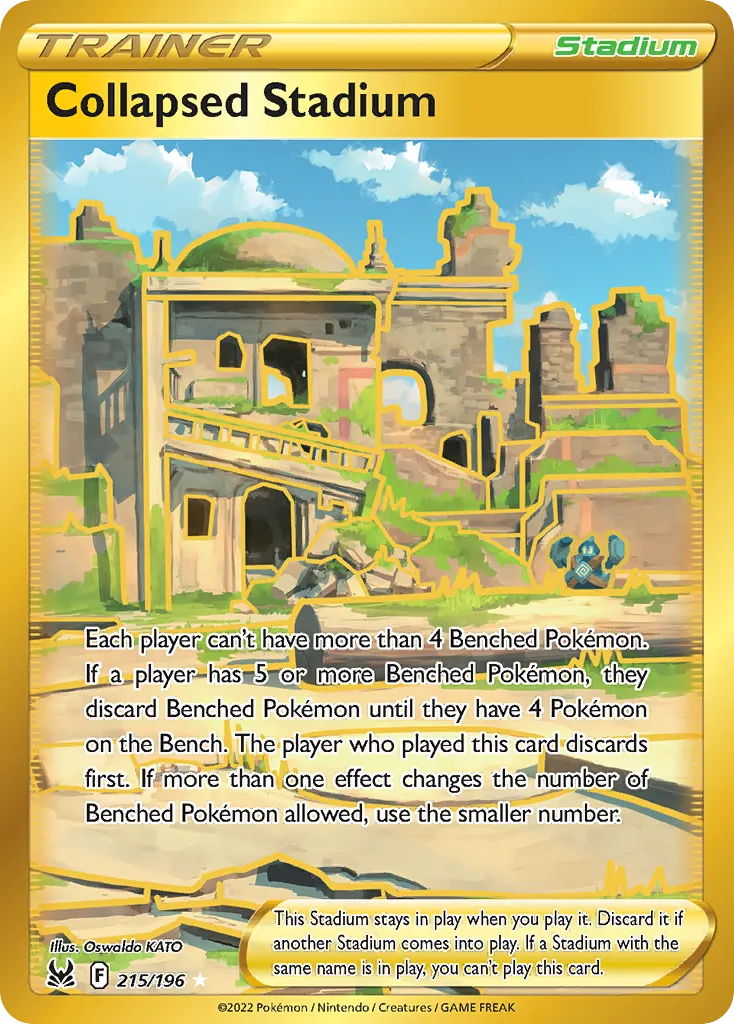 2022 Lost Origin Collapsed Stadium Rare Secret #215/196 Rare Secret card image