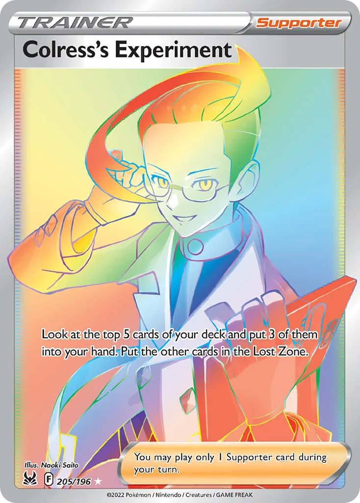 2022 Lost Origin Colress's Experiment #190/196 Rare Ultra card image