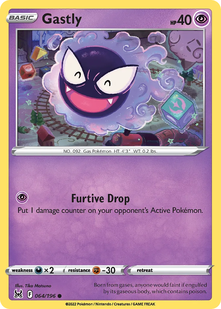 2022 Lost Origin Gastly Common #064/196 Common card image