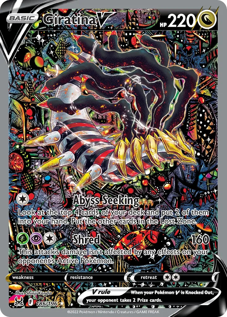 2022 Lost Origin Giratina V #185/196 Rare Ultra card image