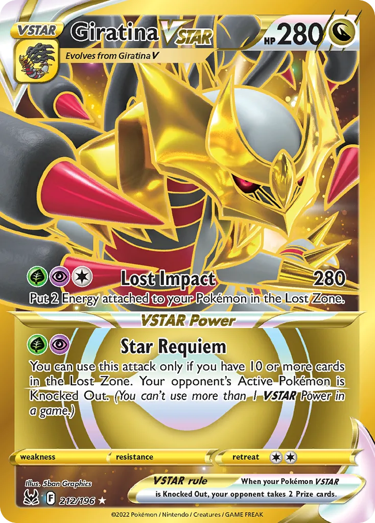 2022 Lost Origin Giratina VSTAR #201/196 Rare Rainbow card image