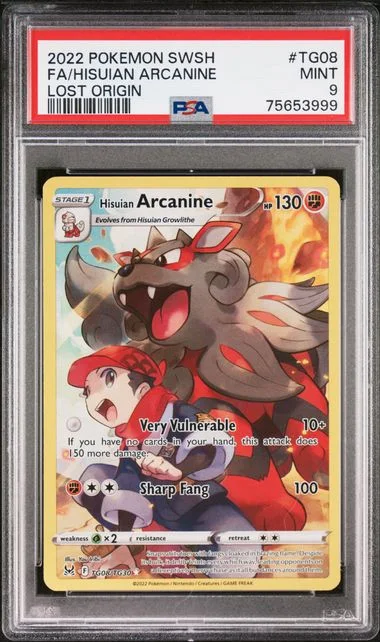 2022 Lost Origin Hisuian Arcanine #TG08 Unlisted card image