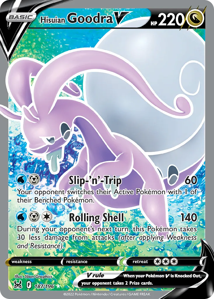 2022 Lost Origin Hisuian Goodra V #187/196 Rare Ultra card image