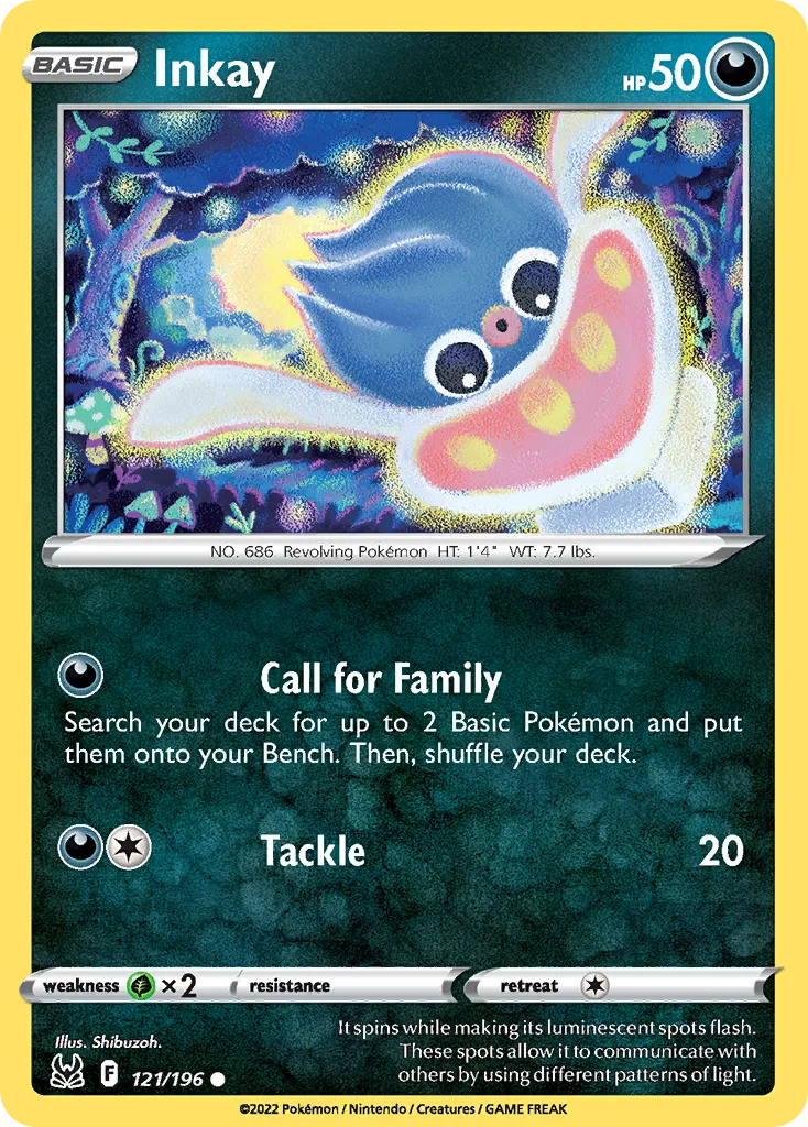 2022 Lost Origin Inkay #121/196 Common card image