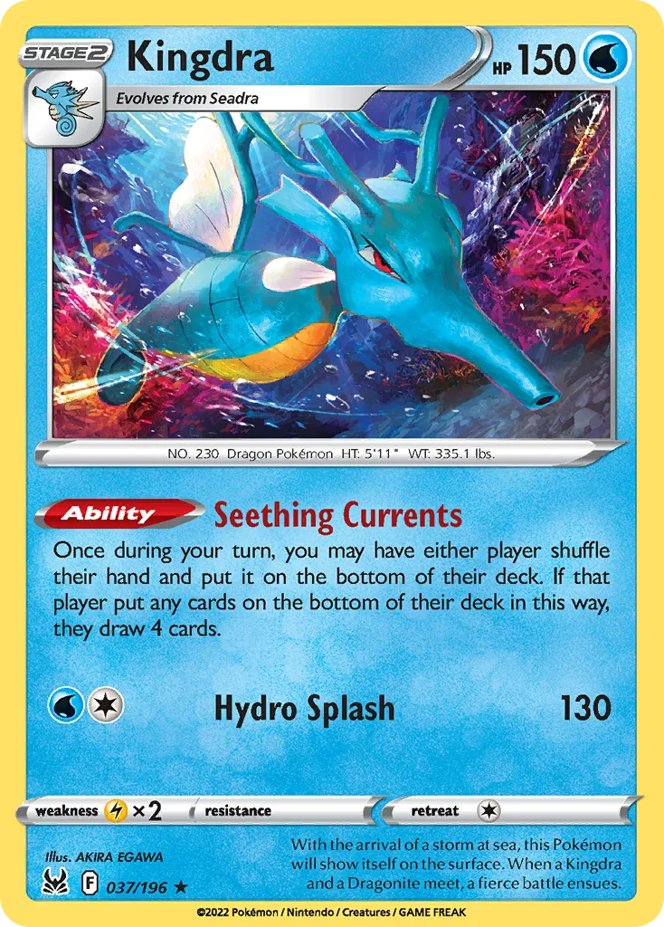2022 Lost Origin Kingdra #037/196 Rare Holo card image
