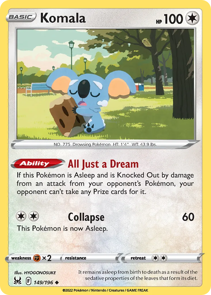 2022 Lost Origin Komala Uncommon #149/196 Uncommon card image
