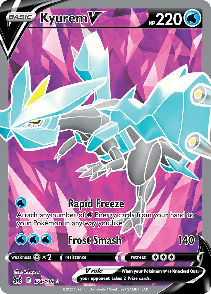 2022 Lost Origin Kyurem V #048/196 Rare Holo V card image