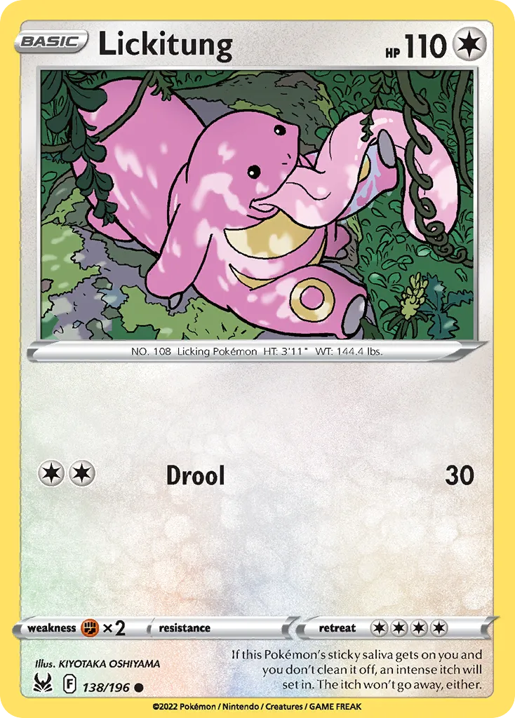 2022 Lost Origin Lickitung Common #138/196 Common card image