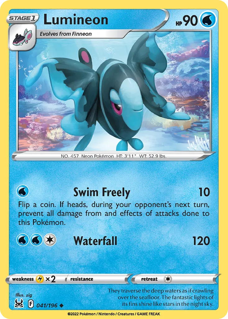 2022 Lost Origin Lumineon #041/196 Uncommon card image