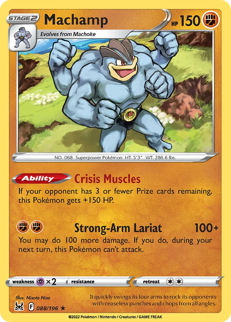 2022 Lost Origin Machamp #088/196 Rare Holo card image