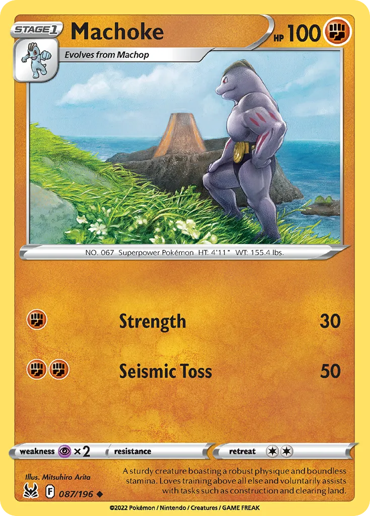 2022 Lost Origin Machoke Uncommon #087/196 Uncommon card image