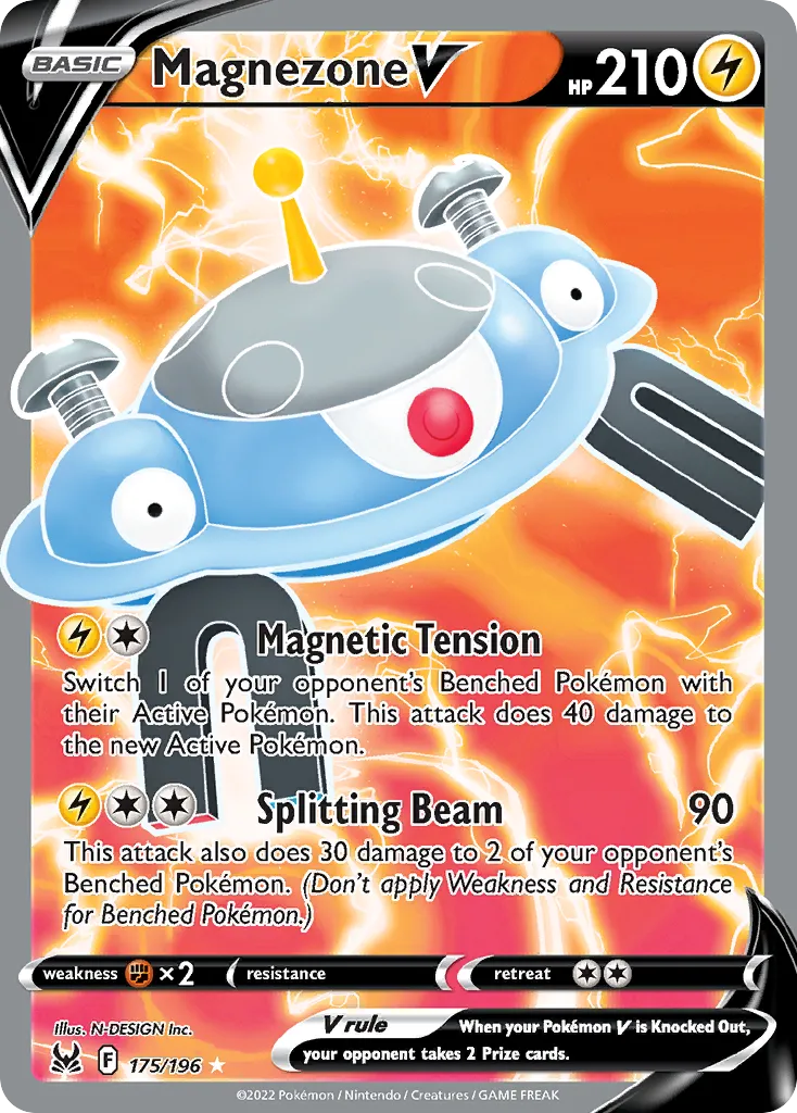 2022 Lost Origin Magnezone V #175/196 Rare Ultra card image