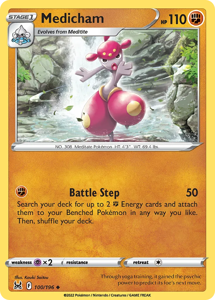 2022 Lost Origin Medicham Uncommon #100/196 Uncommon card image