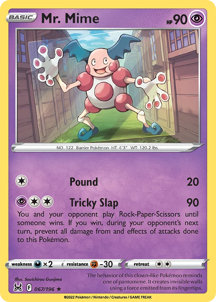 2022 Lost Origin Mr. Mime #067/196 Rare card image