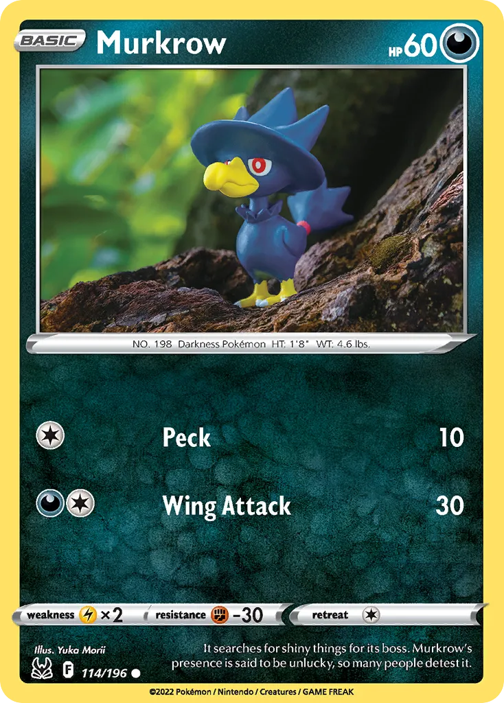 2022 Lost Origin Murkrow Common #114/196 Common card image