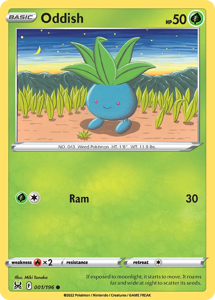 2022 Lost Origin Oddish Common #001/196 Common card image
