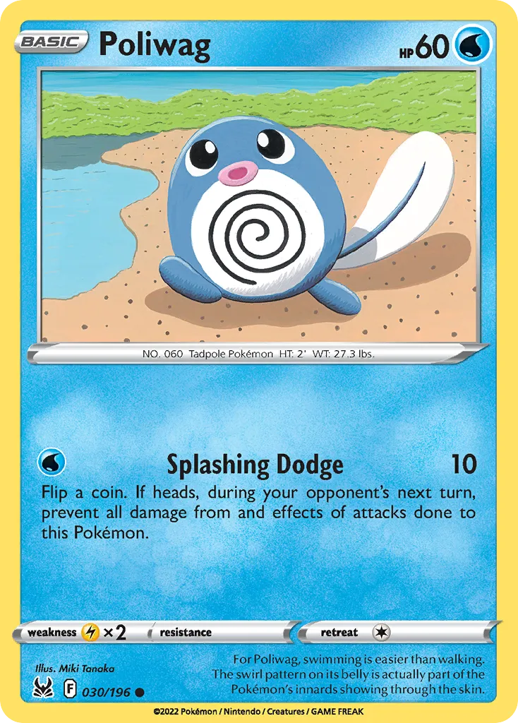 2022 Lost Origin Poliwag Common #030/196 Common card image