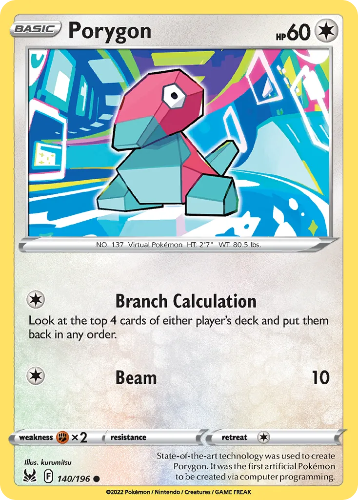 2022 Lost Origin Porygon Common #140/196 Common card image