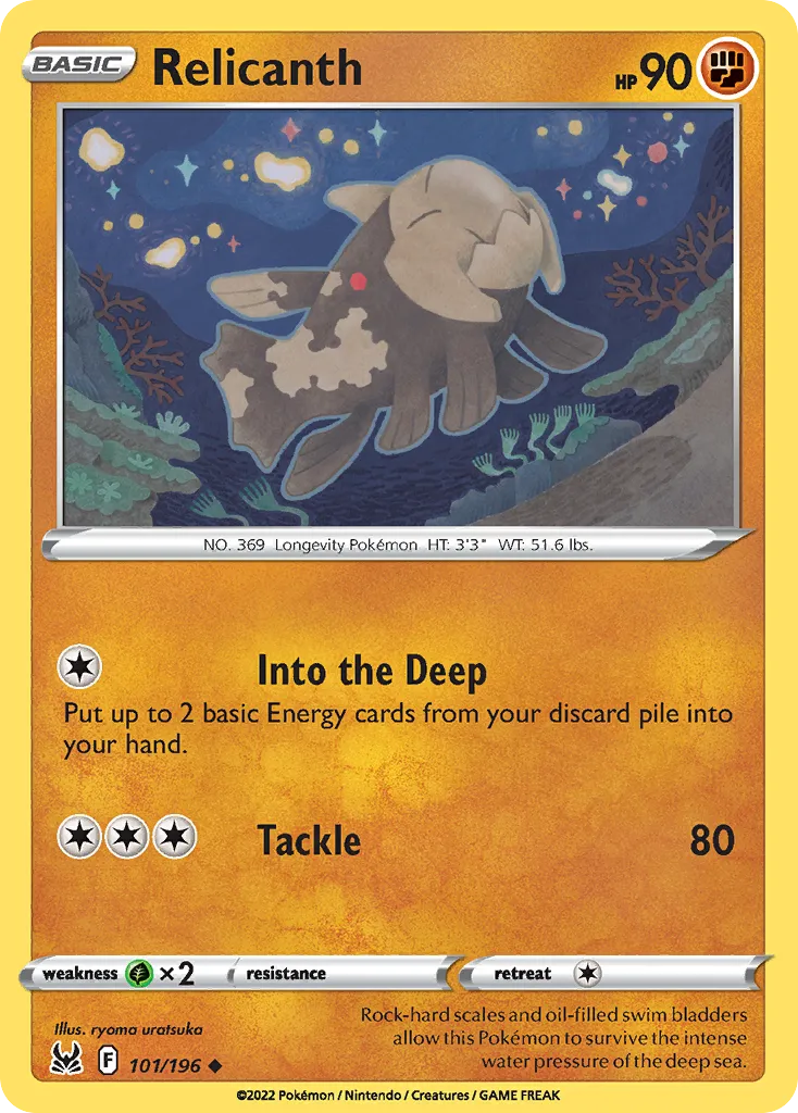 2022 Lost Origin Relicanth Uncommon #101/196 Uncommon card image