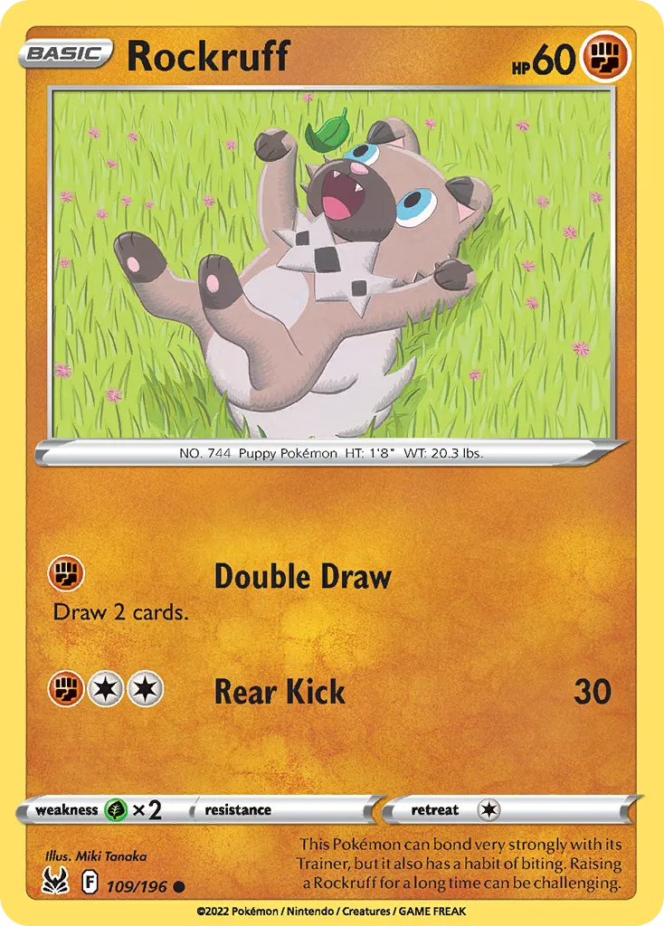 2022 Lost Origin Rockruff Common #109/196 Common card image