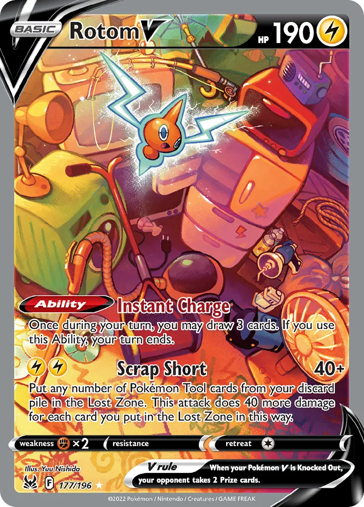 2022 Lost Origin Rotom V #176/196 Rare Ultra card image