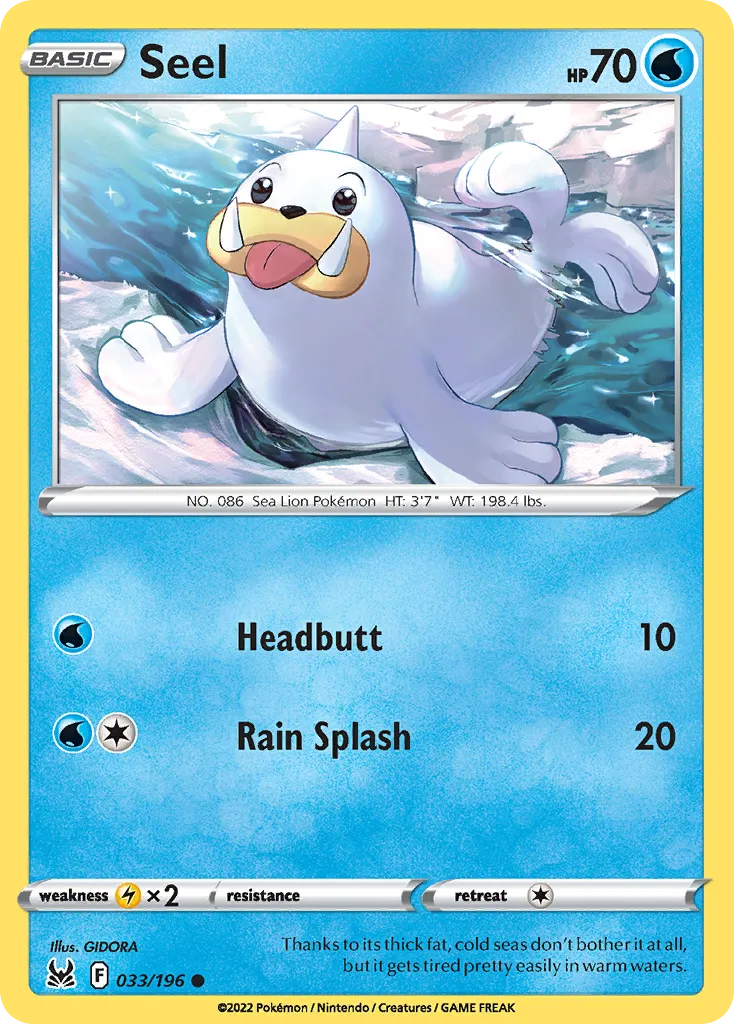 2022 Lost Origin Seel Common #033/196 Common card image
