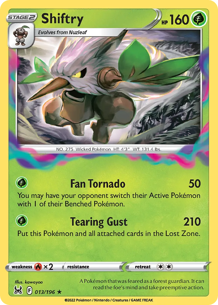 2022 Lost Origin Shiftry Rare Holo #013/196 Rare Holo card image