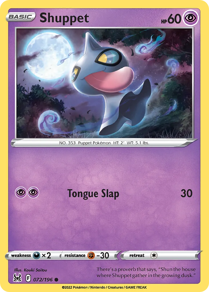 2022 Lost Origin Shuppet Common #072/196 Common card image