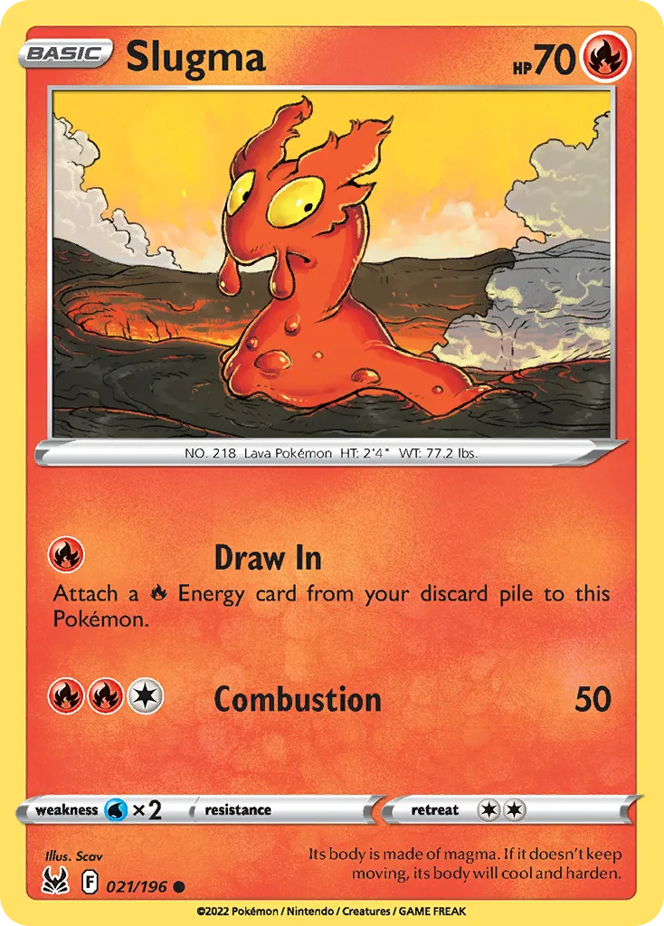 2022 Lost Origin Slugma Common #021/196 Common card image