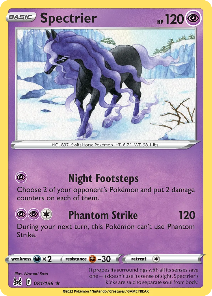2022 Lost Origin Spectrier #081/196 Rare Holo card image
