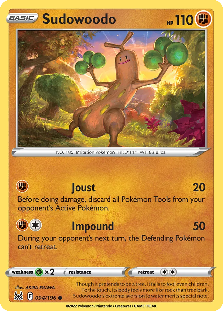 2022 Lost Origin Sudowoodo Common #094/196 Common card image