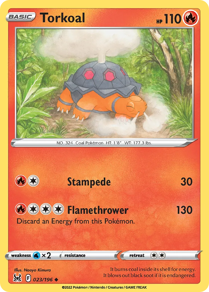 2022 Lost Origin Torkoal #023/196 Uncommon card image